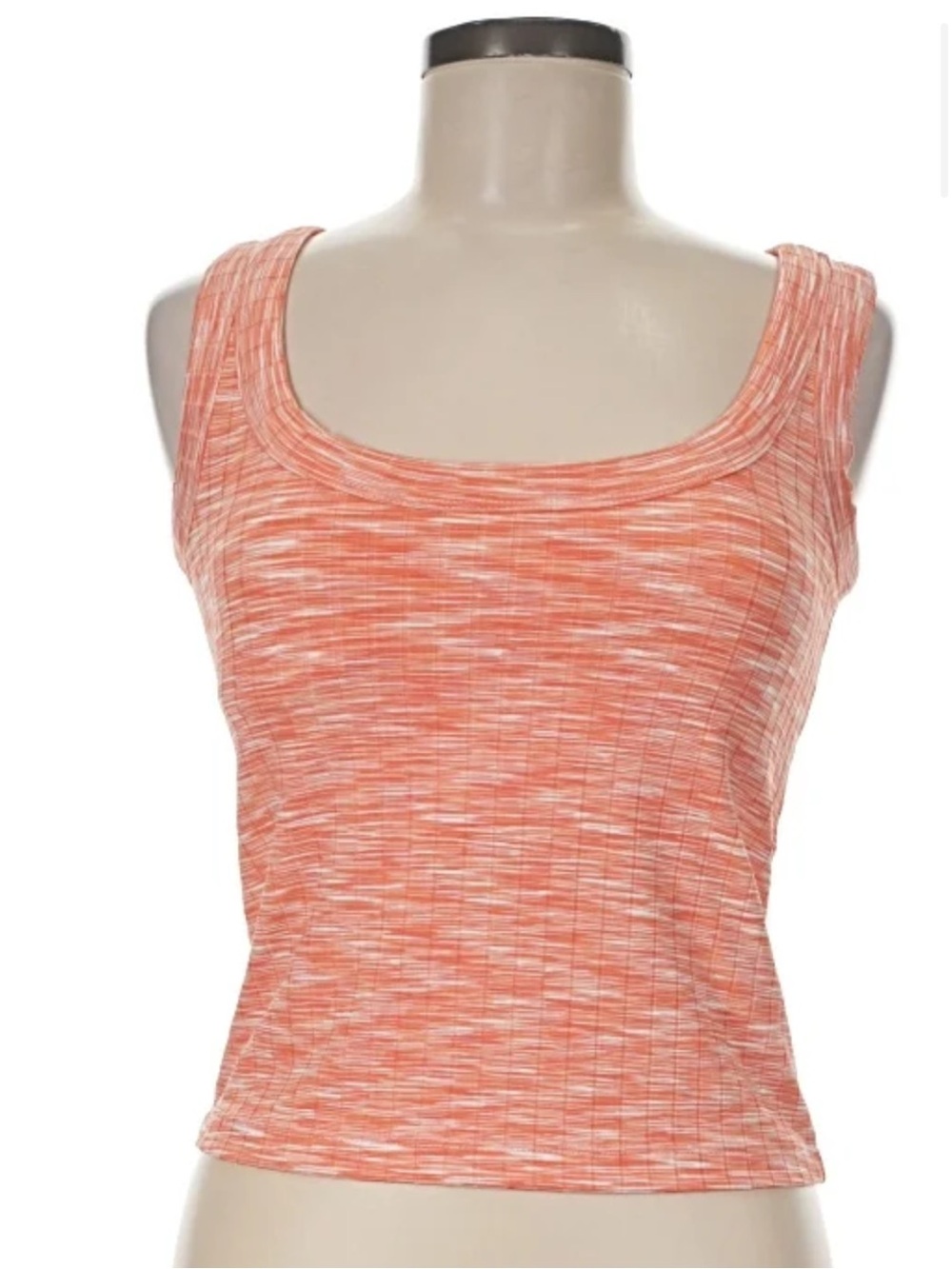 Lou & Grey Orange Space-Dye Scoop Neck Tank